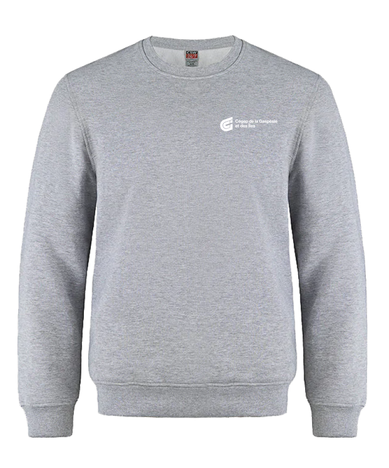 Cégep de la Gaspésie et des Îles - L00540 Molleton à col rond unisexe (SLOGAN) - SE. S16545 (AVG) + SE. S16547 (DOS)