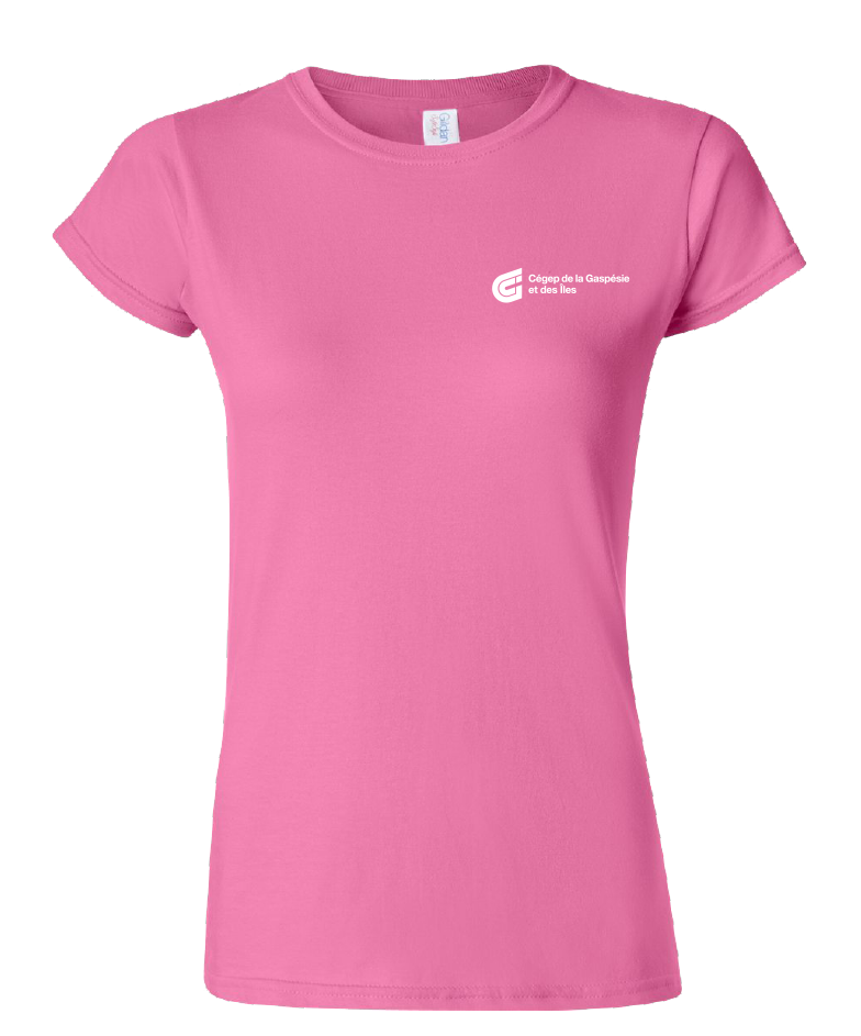 Cégep de la Gaspésie et des Îles - 64000L T-shirt softstyle femme (PGM) - SE. S16545 (AVG) + SE. Nom du PGM (DOS)