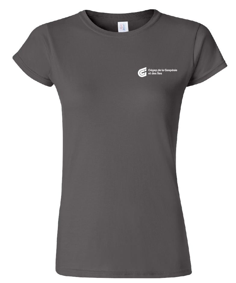 Cégep de la Gaspésie et des Îles - 64000L T-shirt softstyle femme (PGM) - SE. S16545 (AVG) + SE. Nom du PGM (DOS)