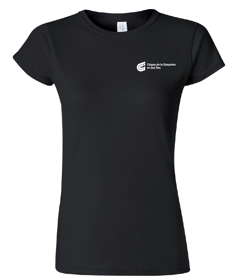 Cégep de la Gaspésie et des Îles - 64000L T-shirt softstyle femme (PGM) - SE. S16545 (AVG) + SE. Nom du PGM (DOS)