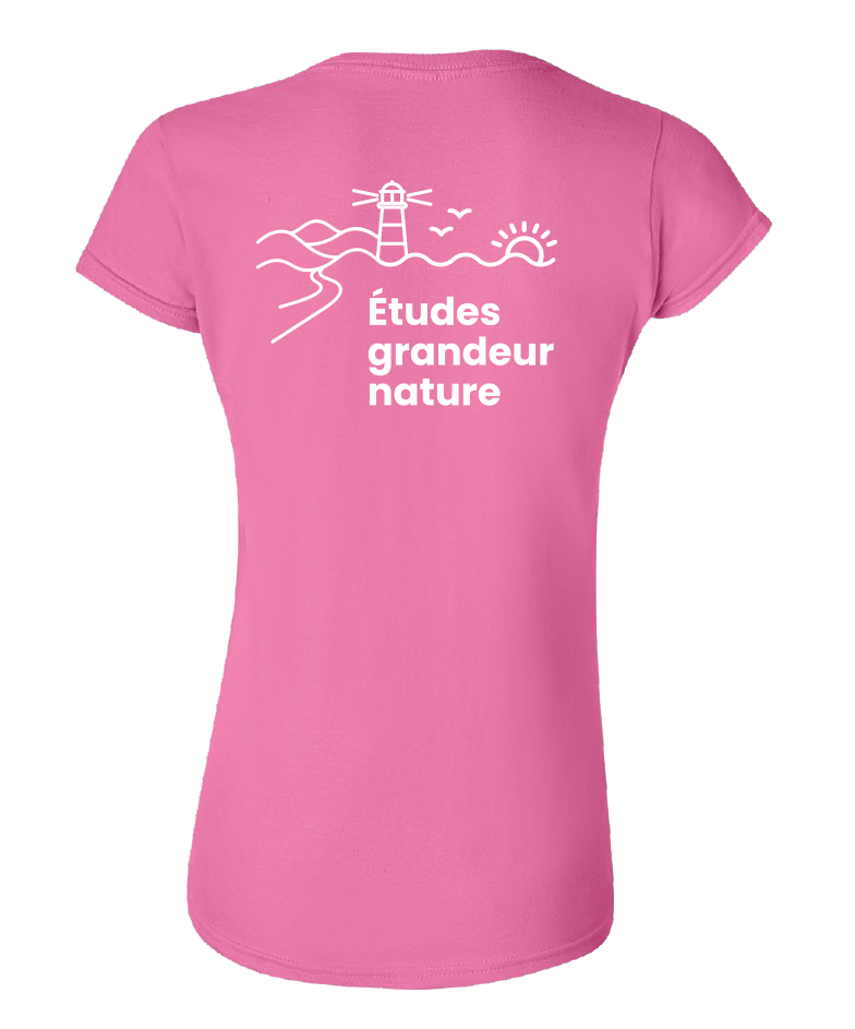 Cégep de la Gaspésie et des Îles - 64000L T-shirt softstyle femme (SLOGAN) - SE. S16545 (AVG) + SE. S16547 (DOS)