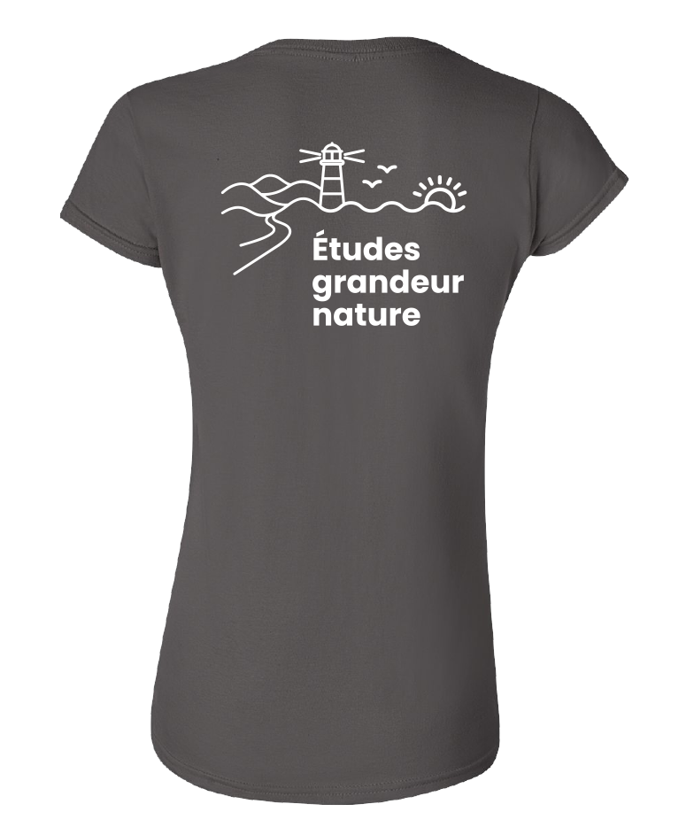 Cégep de la Gaspésie et des Îles - 64000L T-shirt softstyle femme (SLOGAN) - SE. S16545 (AVG) + SE. S16547 (DOS)
