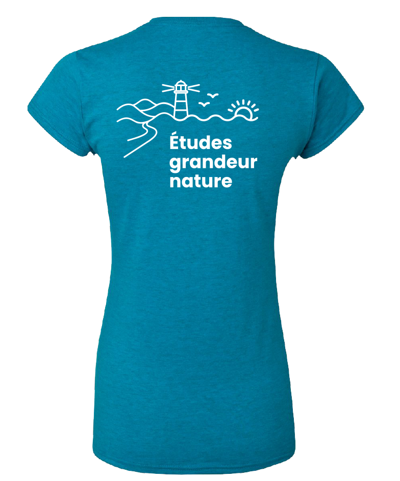 Cégep de la Gaspésie et des Îles - 64000L T-shirt softstyle femme (SLOGAN) - SE. S16545 (AVG) + SE. S16547 (DOS)