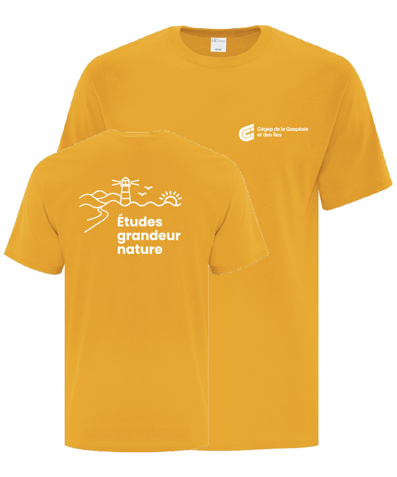 Cégep de la Gaspésie et des Îles - ATC1000 T-Shirt Everyday coton (SLOGAN) - SE. S16545 (AVG) + SE. S16547 (DOS)