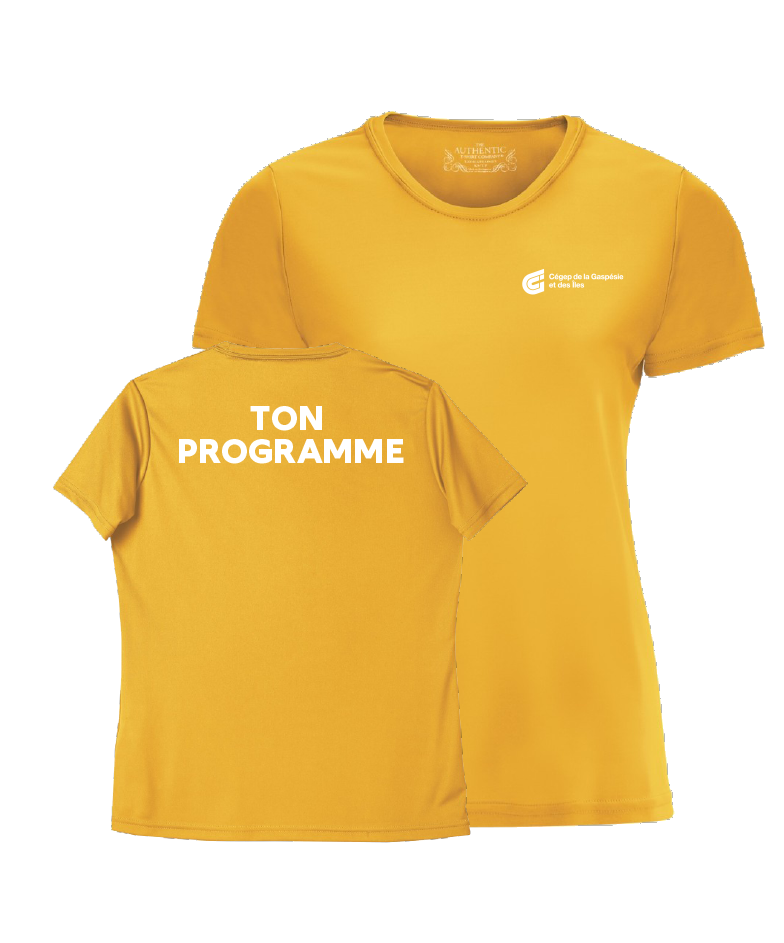 Cégep de la Gaspésie et des Îles - L350 T-shirt sport Pro Team femme (PGM) - SE. S16545 (AVG) + SE. Nom du PGM (DOS)