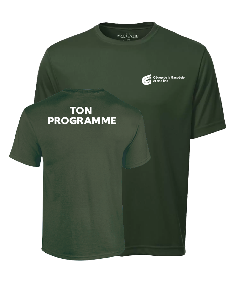 Cégep de la Gaspésie et des Îles - S350 T-shirt sport Pro Team (PGM) - SE. S16545 (AVG) + SE. Nom du PGM (DOS)