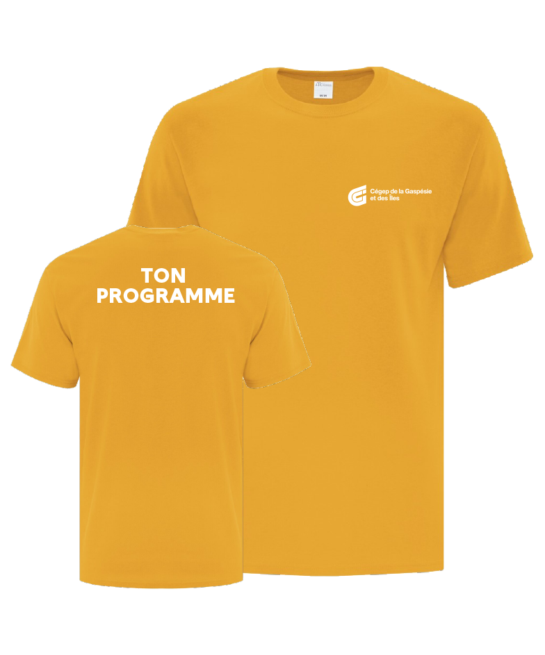 Cégep de la Gaspésie et des Îles - ATC1000 T-Shirt Everyday coton (PGM) - SE. S16545 (AVG) + SE. Nom du PGM (DOS)