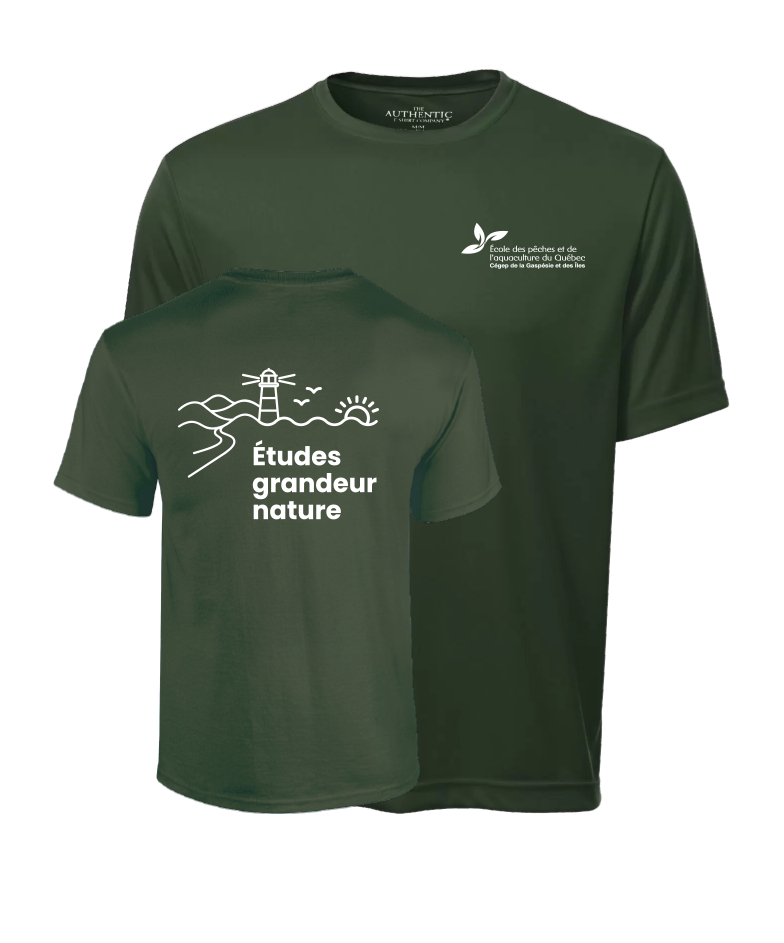 Cégep de la Gaspésie et des Îles (ÉPAQ) - S350 T-shirt sport Pro Team (SLOGAN) - SE. S16546 (AVG) + S16547 (DOS)