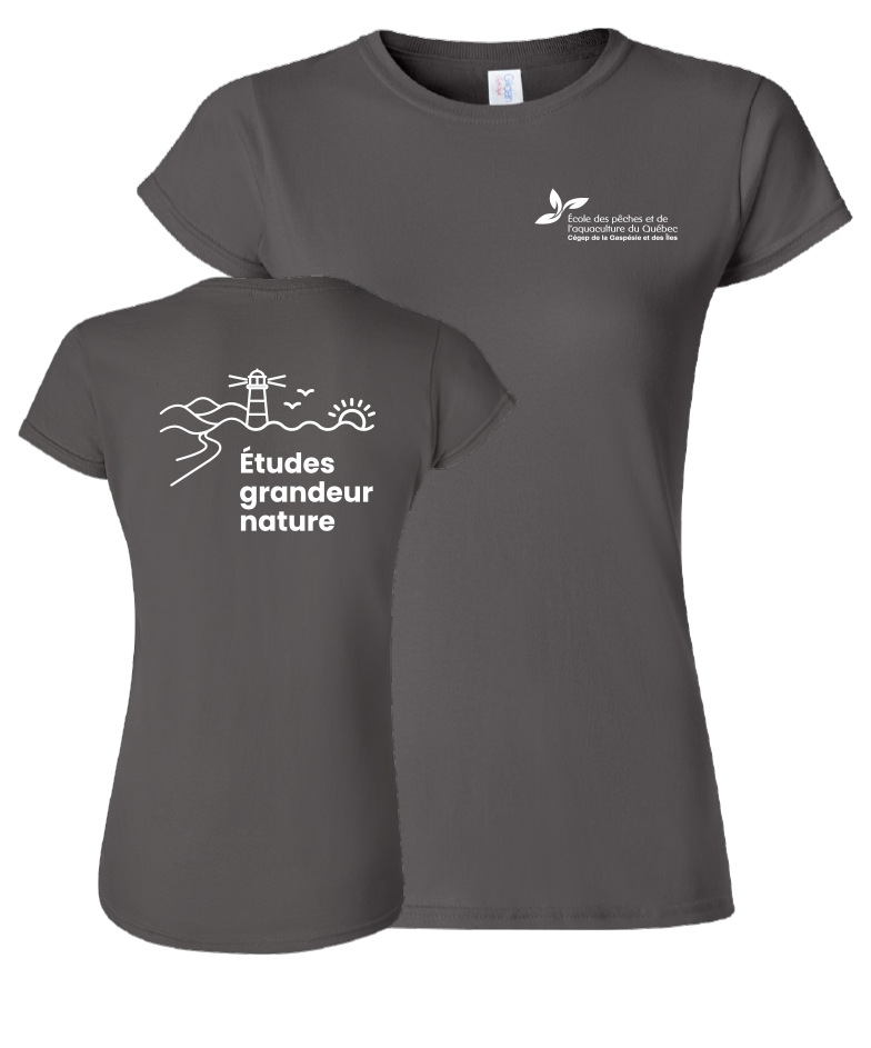 Cégep de la Gaspésie et des Îles (ÉPAQ) - 64000L T-shirt softstyle femme (SLOGAN) - SE. S16546 (AVG) + S16547 (DOS)