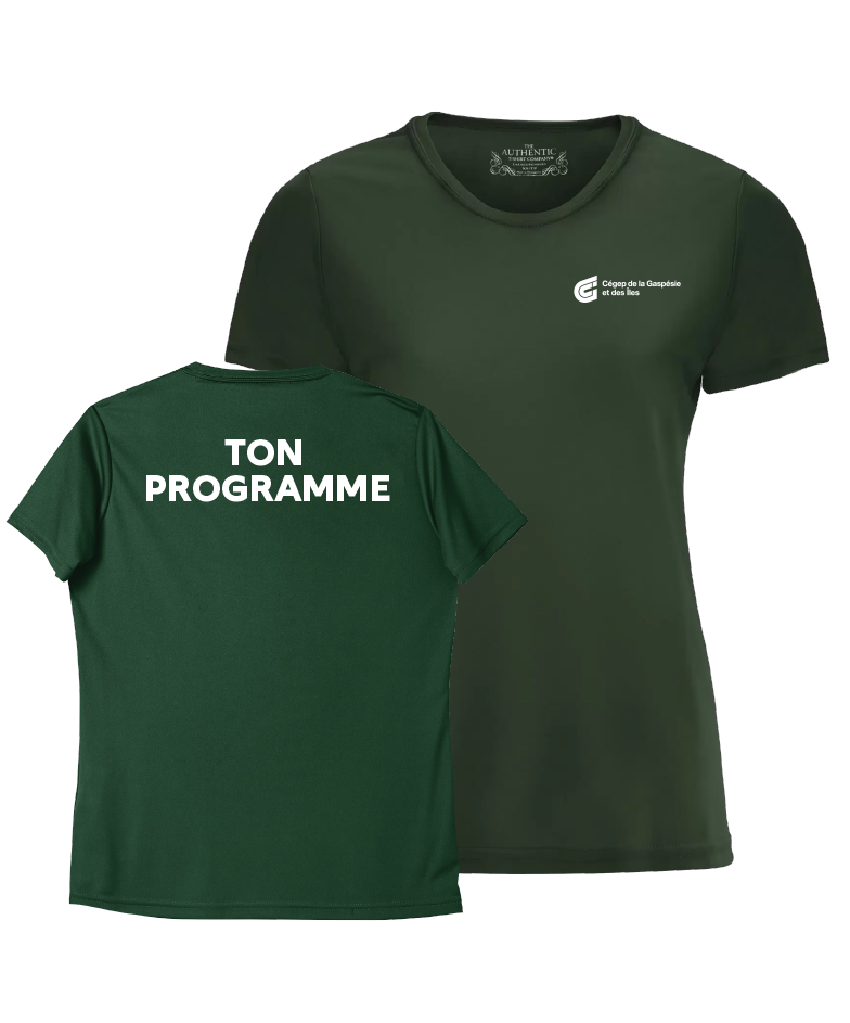 Cégep de la Gaspésie et des Îles - L350 T-shirt sport Pro Team femme (PGM) - SE. S16545 (AVG) + SE. Nom du PGM (DOS)