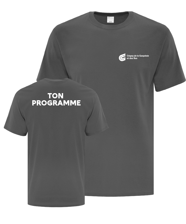 Cégep de la Gaspésie et des Îles - ATC1000 T-Shirt Everyday coton (PGM) - SE. S16545 (AVG) + SE. Nom du PGM (DOS)