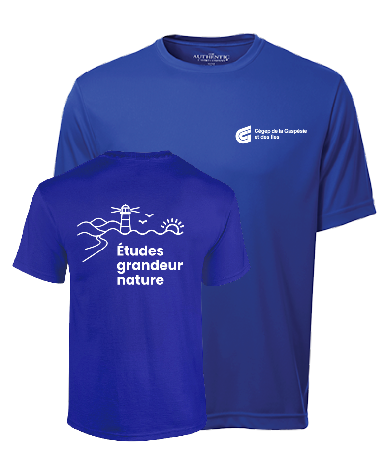 Cégep de la Gaspésie et des Îles (SLOGAN) - S350 T-shirt sport Pro Team - SE. S16545 (AVG) + SE. S16547 (DOS)