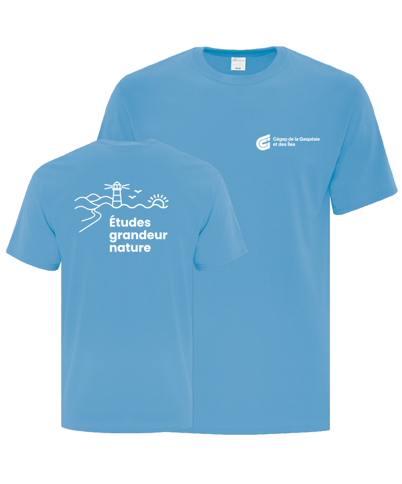 Cégep de la Gaspésie et des Îles - ATC1000 T-Shirt Everyday coton (SLOGAN) - SE. S16545 (AVG) + SE. S16547 (DOS)